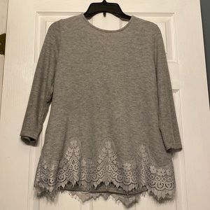 NWT Francesca’s Soft Lace Sweater Medium